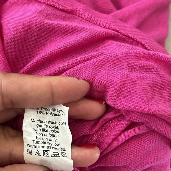 J Crew Magenta Pink Crinkle Midi Dress Dress Loose Fit Sz XS to S - Picture 11 of 16